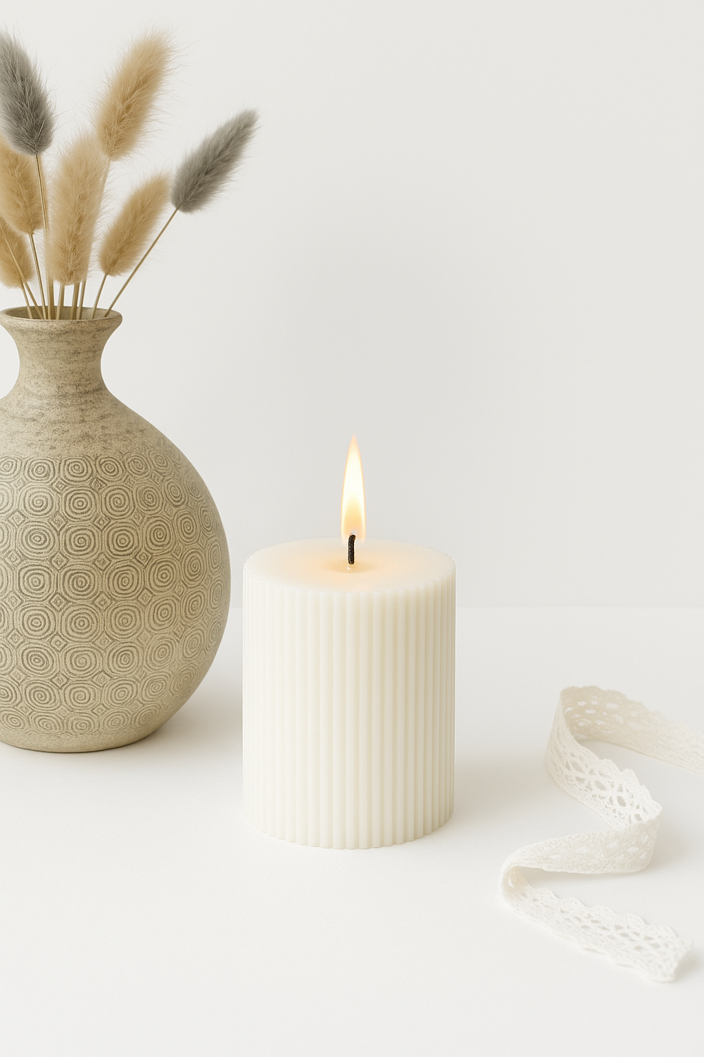 Bougie Halo en forme d'anneau, cire de soja naturelle