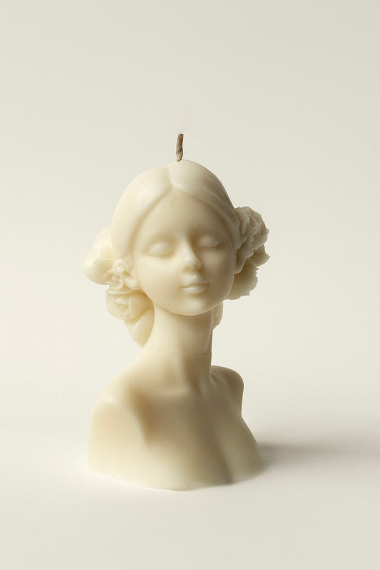 Bougie décorative Muse au design artistique, cire de soja végétale